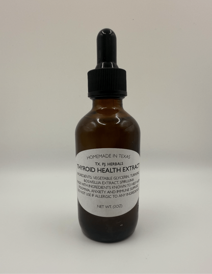 Brown glass dropper bottle of Thyroid Support Extract for natural thyroid health and nodule reduction
