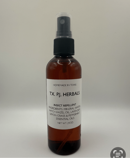 4oz all-natural insect repellent spray with plant-based ingredients, chemical-free and safe for sensitive skin