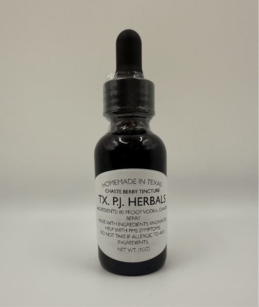 Chaste Berry Tincture bottle for PMS relief and hormone balance herbal supplement