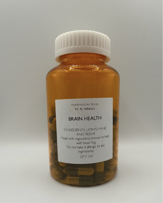 Bottle of Lion’s Mane and Red Reishi capsules for brain health and cognitive enhancement