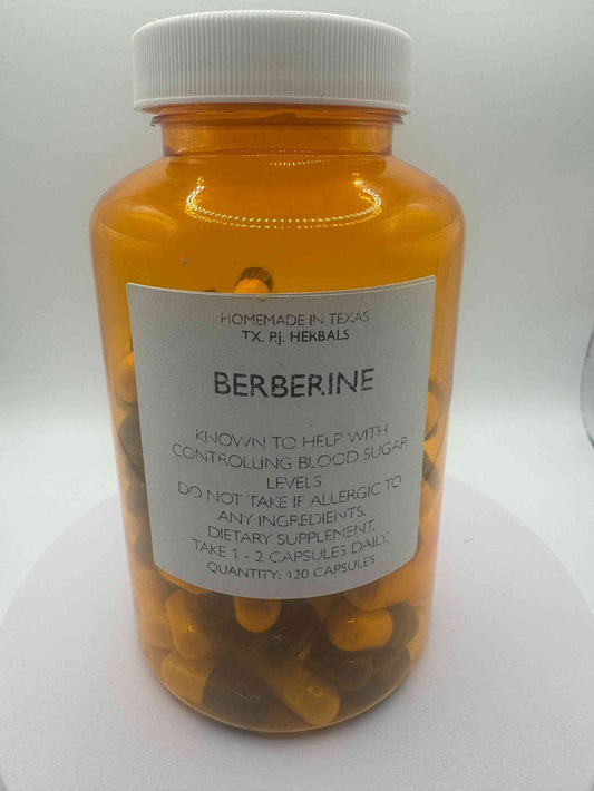 Bottle of Berberine diabetic support capsules for blood sugar control and metabolic health